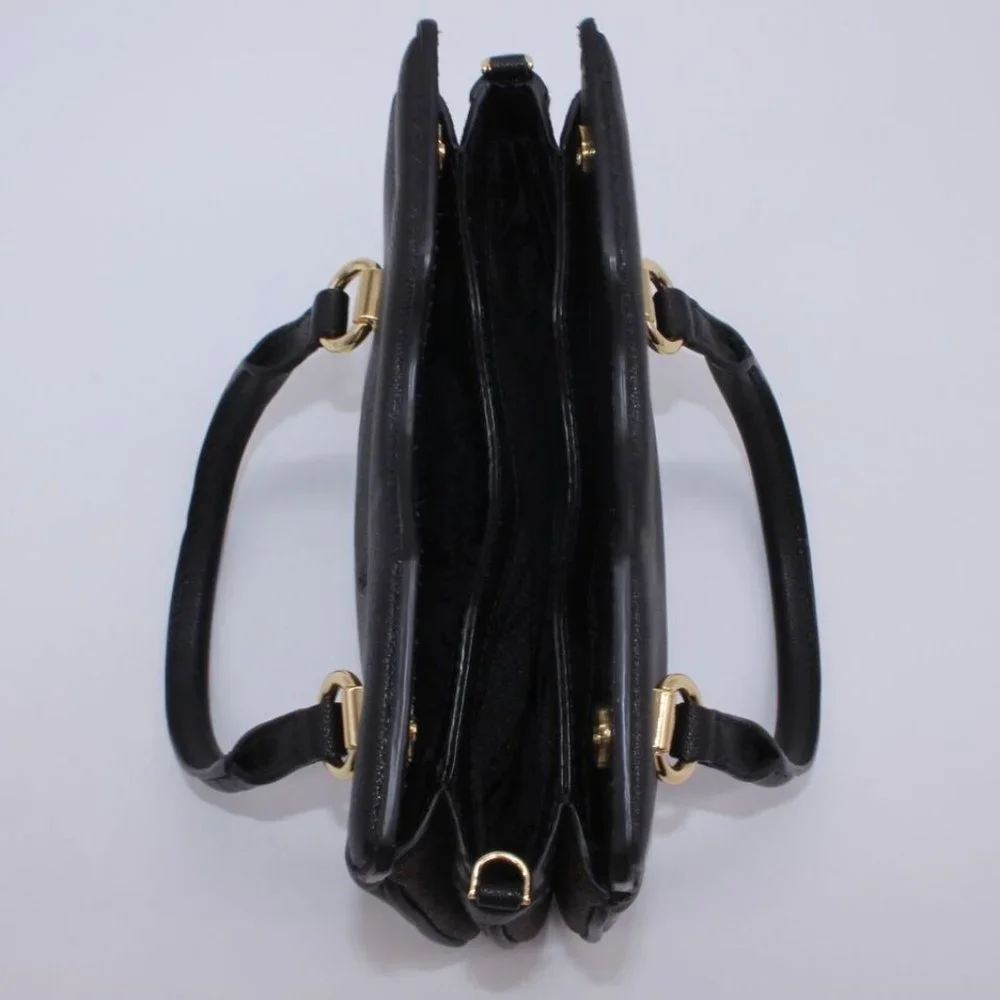 Michael Kors SATCHEL Shoulder Bag Purse Logo Black Leather Gold New No Strap